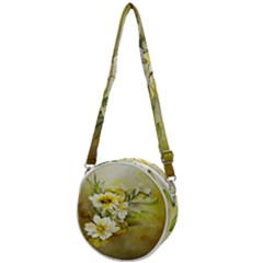 Watercolor Yellow And-white Flower Background Crossbody Circle Bag by artworkshop