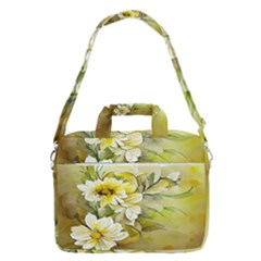 Watercolor Yellow And-white Flower Background Macbook Pro 16  Shoulder Laptop Bag by artworkshop