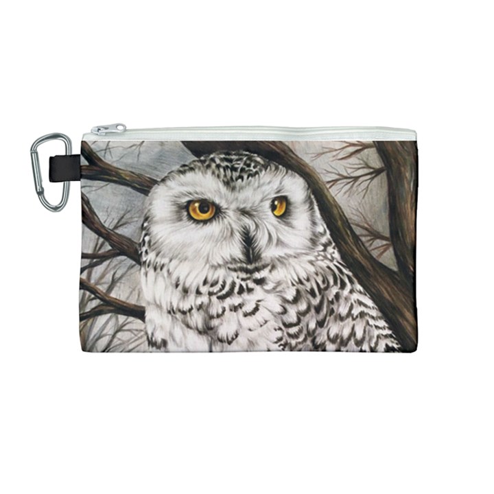 Snowy Owl  Canvas Cosmetic Bag (Medium)