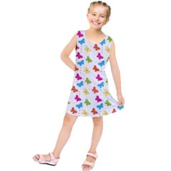 Butterfly Pattern Design Wallpaper Background Kids  Tunic Dress by Ravend