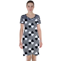 Geometric Pattern Line Form Texture Structure Short Sleeve Nightdress