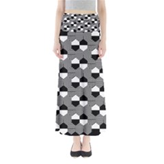 Geometric Pattern Line Form Texture Structure Full Length Maxi Skirt by Ravend