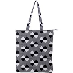 Geometric Pattern Line Form Texture Structure Double Zip Up Tote Bag