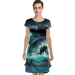 Sculpture Dinosaur Shark Frozen Winter Fantasy Cap Sleeve Nightdress by Ravend