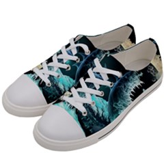 Sculpture Dinosaur Shark Frozen Winter Fantasy Men s Low Top Canvas Sneakers