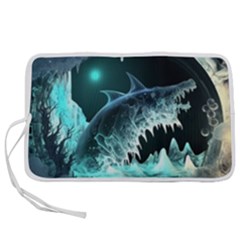 Sculpture Dinosaur Shark Frozen Winter Fantasy Pen Storage Case (m) by Ravend