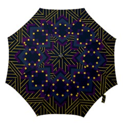 Line Square Pattern Violet Blue Yellow Design Hook Handle Umbrellas (large)