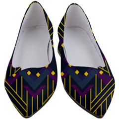 Line Square Pattern Violet Blue Yellow Design Women s Block Heels 