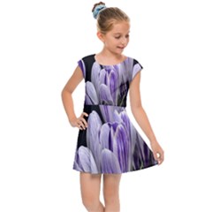 Crocus Flowers Purple Flowers Spring Nature Kids  Cap Sleeve Dress