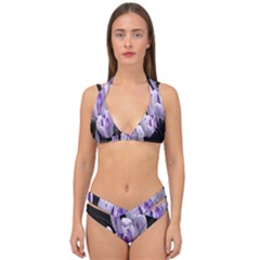 Crocus Flowers Purple Flowers Spring Nature Double Strap Halter Bikini Set