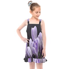 Crocus Flowers Purple Flowers Spring Nature Kids  Overall Dress