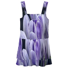 Crocus Flowers Purple Flowers Spring Nature Kids  Layered Skirt Swimsuit by Ravend