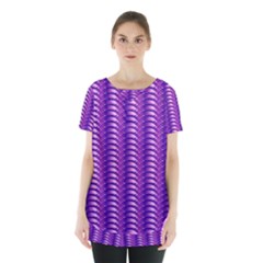 Purple Textile Vibrant Decor 3d Skirt Hem Sports Top