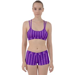 Purple Textile Vibrant Decor 3d Perfect Fit Gym Set