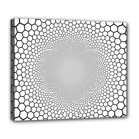 Hexagon Honeycombs Pattern Structure Abstract Deluxe Canvas 24  X 20  (stretched)