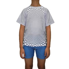 Hexagon Honeycombs Pattern Structure Abstract Kids  Short Sleeve Swimwear by Ravend