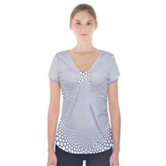 Hexagon Honeycombs Pattern Structure Abstract Short Sleeve Front Detail Top