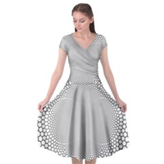 Hexagon Honeycombs Pattern Structure Abstract Cap Sleeve Wrap Front Dress