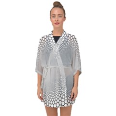 Hexagon Honeycombs Pattern Structure Abstract Half Sleeve Chiffon Kimono