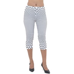 Hexagon Honeycombs Pattern Structure Abstract Lightweight Velour Capri Leggings 