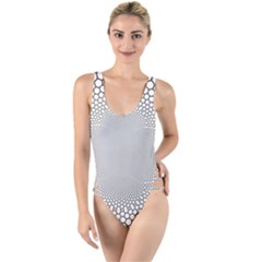 Hexagon Honeycombs Pattern Structure Abstract High Leg Strappy Swimsuit by Ravend