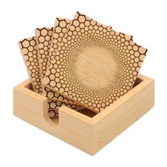 Hexagon Honeycombs Pattern Structure Abstract Bamboo Coaster Set by Ravend