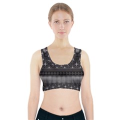 Abstract Art Artistic Backdrop Black Brush Card Sports Bra With Pocket