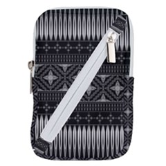 Abstract Art Artistic Backdrop Black Brush Card Belt Pouch Bag (small)