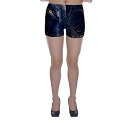 Ai Generated Cat Moon Feline Cute Skinny Shorts