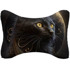 Ai Generated Cat Moon Feline Cute Seat Head Rest Cushion
