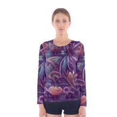 Abstract African Art Art Backdrop Background Women s Long Sleeve Tee