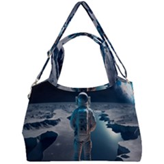 Ai Generated Space Astronaut Universe Moon Earth Double Compartment Shoulder Bag