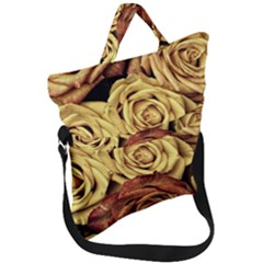 Flowers Roses Plant Bloom Blossom Fold Over Handle Tote Bag