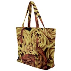 Flowers Roses Plant Bloom Blossom Zip Up Canvas Bag