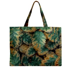 Colored Close Up Plants Leaves Pattern Zipper Mini Tote Bag by dflcprintsclothing