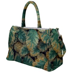 Colored Close Up Plants Leaves Pattern Duffel Travel Bag by dflcprintsclothing