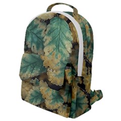 Colored Close Up Plants Leaves Pattern Flap Pocket Backpack (small) by dflcprintsclothing