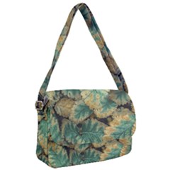 Colored Close Up Plants Leaves Pattern Courier Bag by dflcprintsclothing