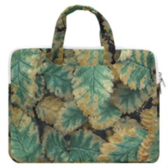 Colored Close Up Plants Leaves Pattern Macbook Pro 16  Double Pocket Laptop Bag  by dflcprintsclothing