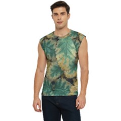 Colored Close Up Plants Leaves Pattern Men s Raglan Cap Sleeve Tee by dflcprintsclothing