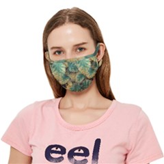 Colored Close Up Plants Leaves Pattern Crease Cloth Face Mask (adult) by dflcprintsclothing