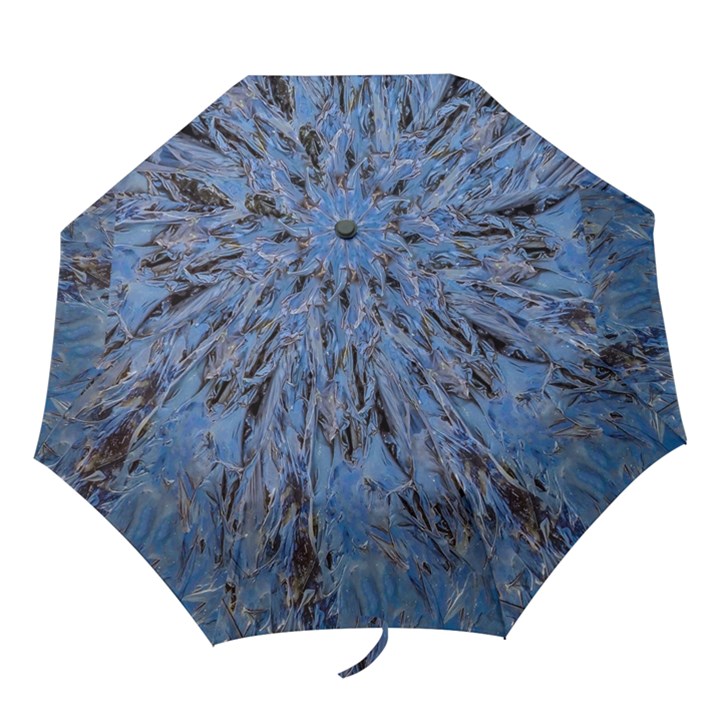 Blue Abstract Texture Print Folding Umbrellas