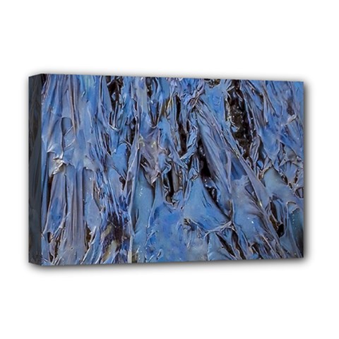 Blue Abstract Texture Print Deluxe Canvas 18  X 12  (stretched) by dflcprintsclothing