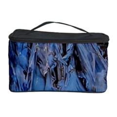 Blue Abstract Texture Print Cosmetic Storage by dflcprintsclothing