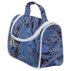 Blue Abstract Texture Print Satchel Handbag by dflcprintsclothing
