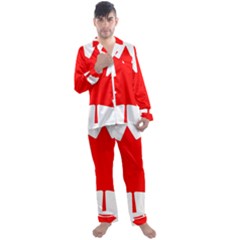 Canada Flag Canadian Flag View Men s Long Sleeve Satin Pajamas Set