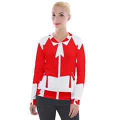 Canada Flag Canadian Flag View Velvet Zip Up Jacket by Ravend