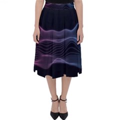 Abstract Wave Digital Design Space Energy Fractal Classic Midi Skirt by Ravend