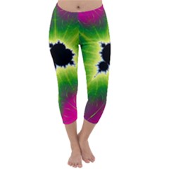 Fractal Art Math Abstract Artwork Pink Magenta Capri Winter Leggings 