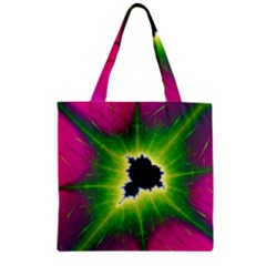 Fractal Art Math Abstract Artwork Pink Magenta Zipper Grocery Tote Bag